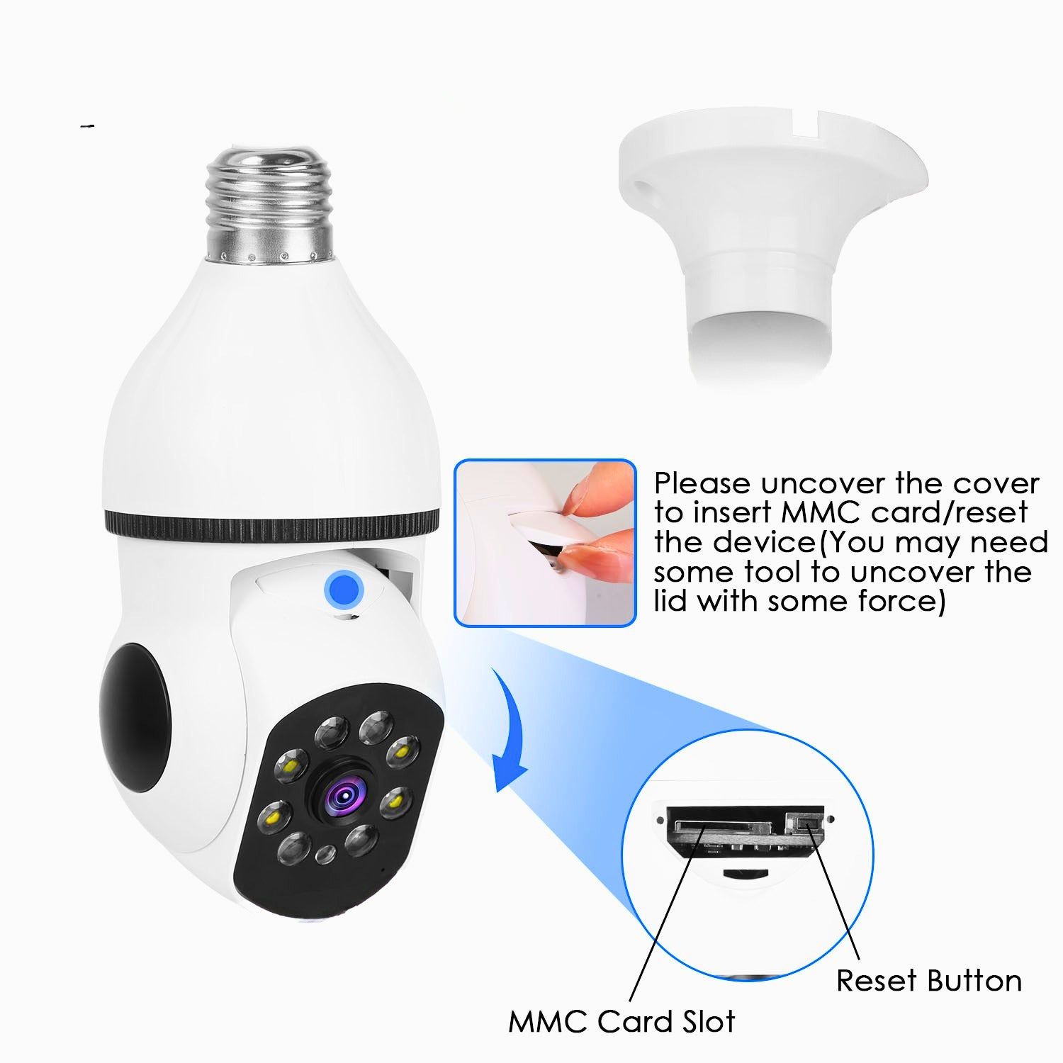 WiFi Bulb Security Camera – 1080P, 360° Pan/Tilt, Color Night Vision & Two-Way Audio