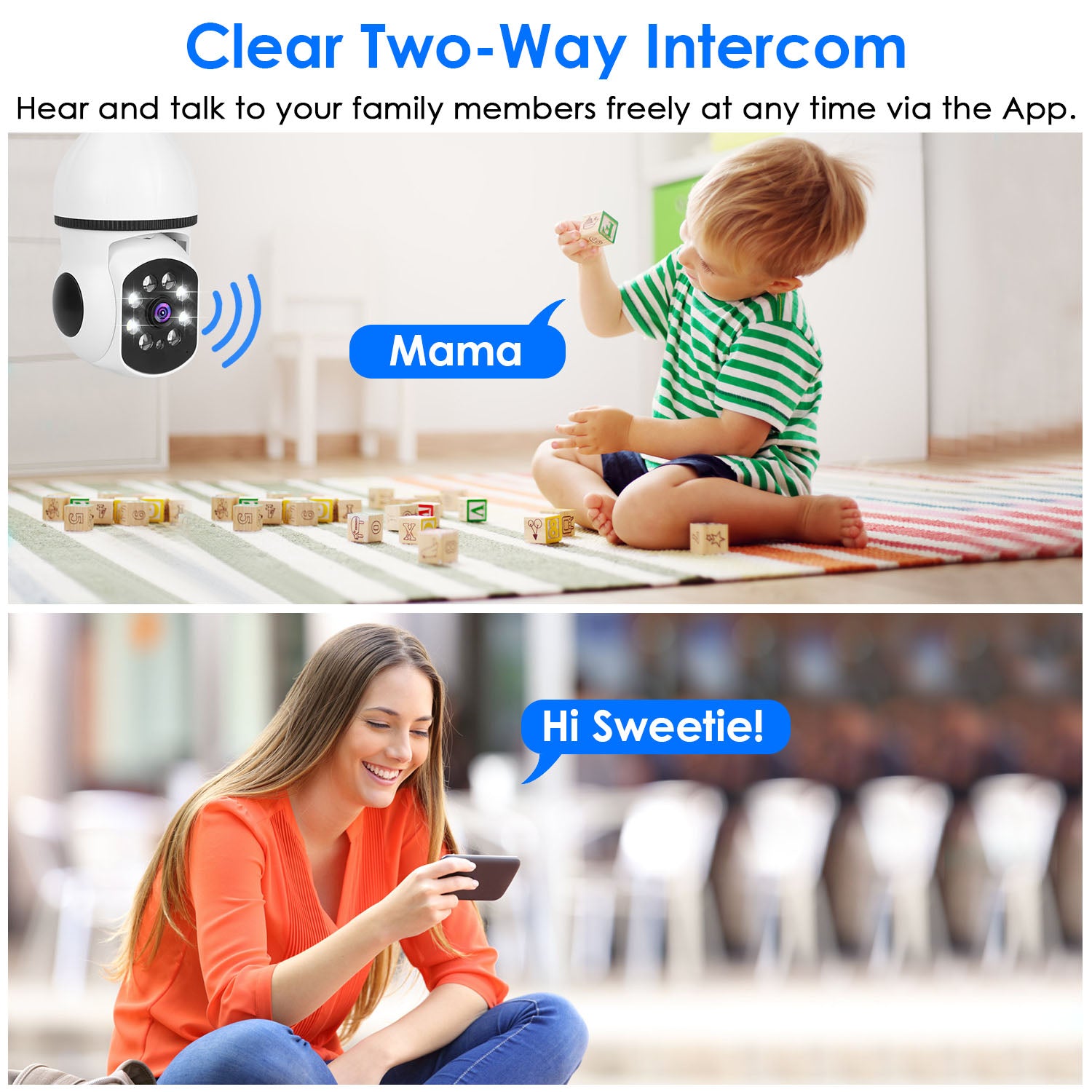 WiFi Bulb Security Camera – 1080P, 360° Pan/Tilt, Color Night Vision & Two-Way Audio