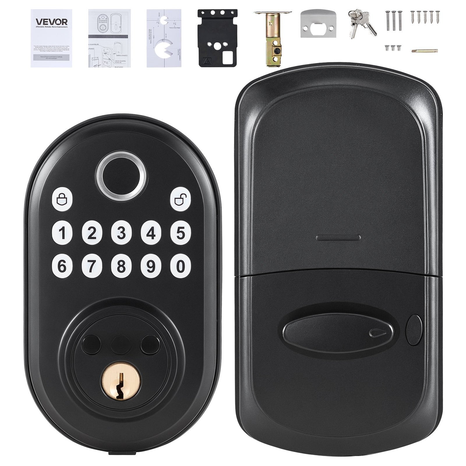 Smart Fingerprint Door Lock – Keyless Entry with Password & Key Access
