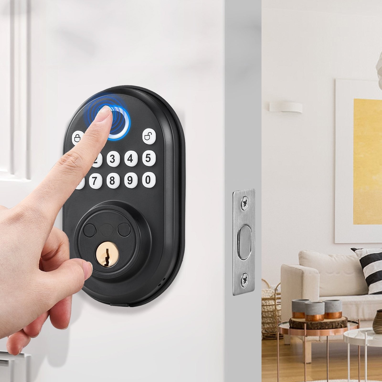 Smart Fingerprint Door Lock – Keyless Entry with Password & Key Access