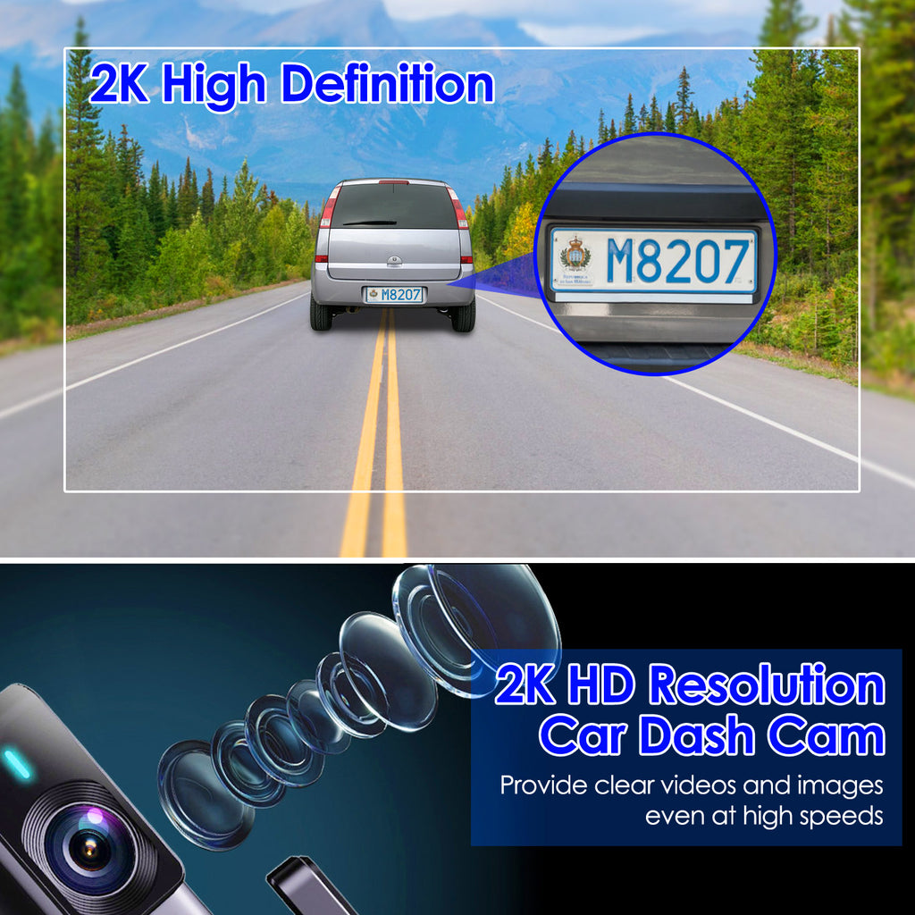 2K HD Dash Cam with Night Vision & WiFi – 32GB Card Included