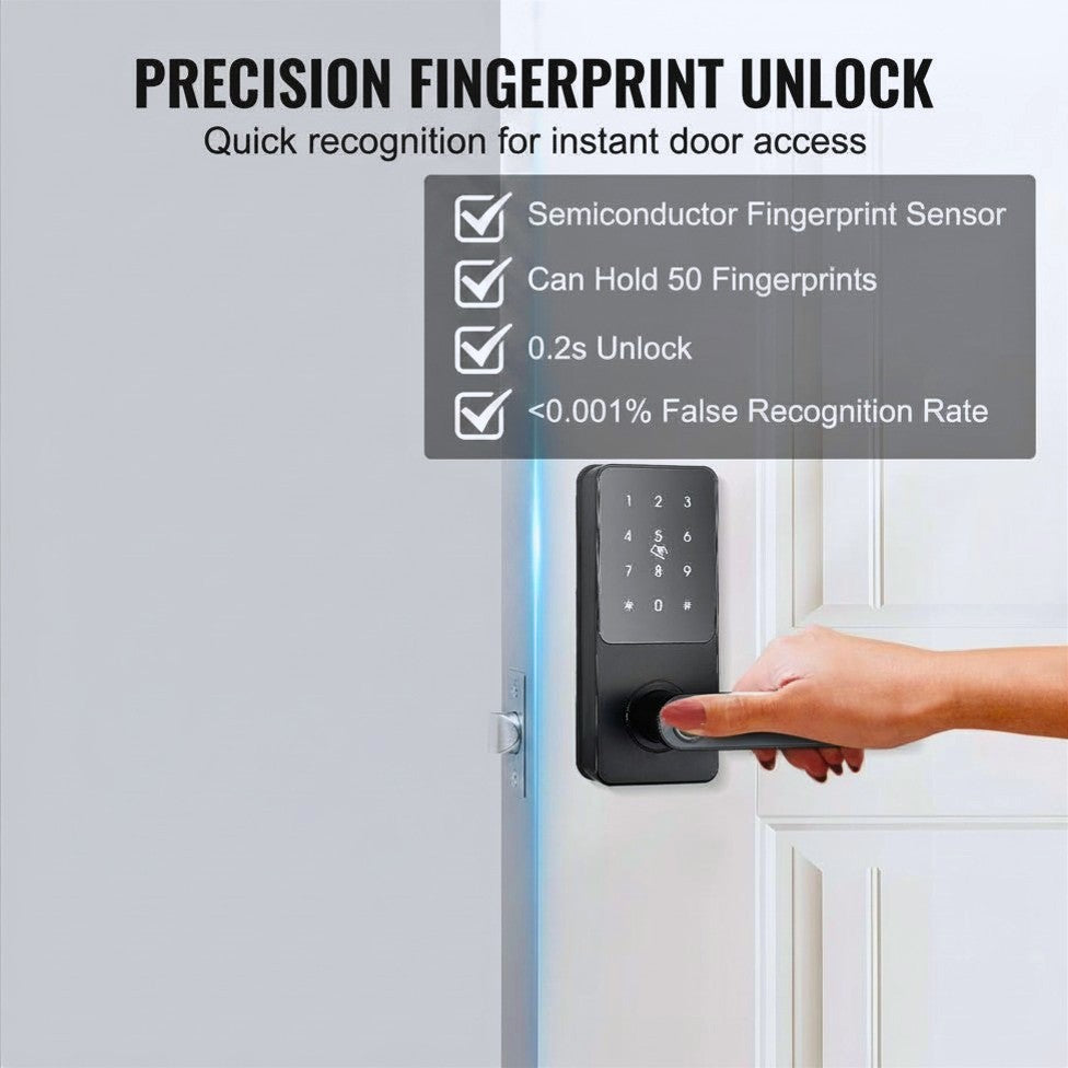 Smart Fingerprint Door Lock – 5-in-1 Keyless Entry with App, Keypad & Bluetooth