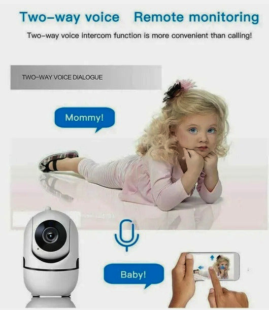 1080P WiFi Baby & Pet Monitor with Night Vision & 360° Pan